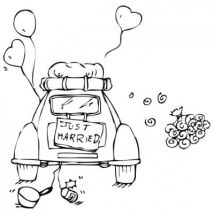 Tampon F - Voiture Just Married - Aladine