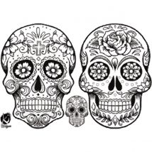 Transfert Thermocollant - Tete De Mort 2 Noir Format A4 - Ki Sign - Ki Sign