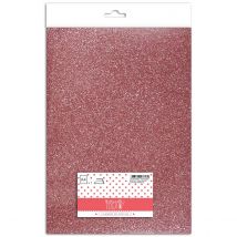 Coupon De Tissu Thermocollant A4 - Glitter Rose Nacré - Draeger by Toga