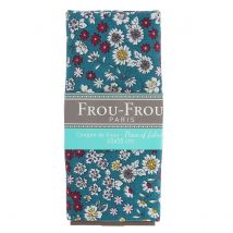 Coupon De Tissu Fleuri - 45x55 Cm - Bleu Canard - Frou-Frou