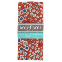 Coupon De Tissu Fleuri - 45x55 Cm - Rouge Orangé - Frou-Frou