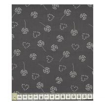 Coupon De Tissu Frou Frou - 45x55 Cm - Odonata Pissenlit Gris - Frou-Frou