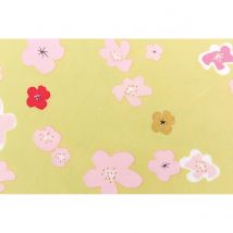Tissu Vert/or - Bouquet Sauvage - Grandes Fleurs - Rico Design