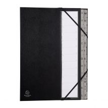 Trieur A4 - 24 Compartiments - Ordonator - Dos Extensible - Carton - Exacompta - Noir