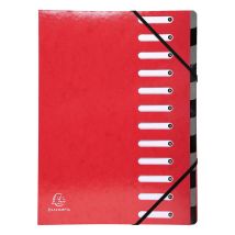 Trieur A4 - 12 Compartiments - Iderama - Carton - Exacompta - Rouge