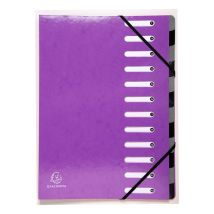 Trieur A4 - 12 Compartiments - Iderama - Carton - Exacompta - Violet