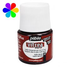 Peinture Vitréa Brillante Pébéo 45 Ml - Terre Brune