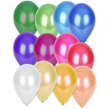 50 Ballons multicolores métallisés 30 cm