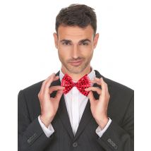 Noeud papillon rouge avec sequins adulte
