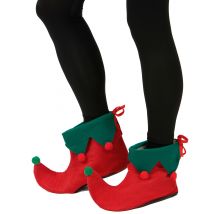 Sur-chaussures elfe avec pompons adulte