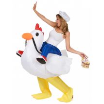 Déguisement poulet gonflable adulte