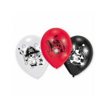 6 ballons en latex pirates 22 cm décor anniversaire