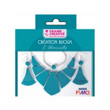 Kit création de bijoux parure turquoise 12,5 x 13 cm en pâte fimo