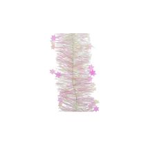 Guirlande pour sapin iridescente avec étoiles 270 cm reflets roses