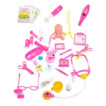 Kit d'accessoires de docteur rose 39 pièces