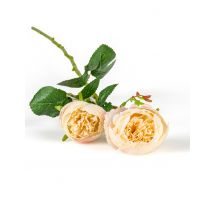 Roses artificielles sur tige 46 cm blanches et roses