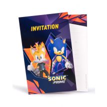 8 Cartes d'invitation Sonic Prime 10 x15 cm