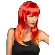 Perruque longue cheveux rouges femme