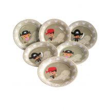6 Assiettes en carton Pirate 23 cm