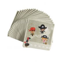 20 Serviettes en papier Pirate au trésor 33 x 33 cm