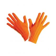 Gants courts orange adulte