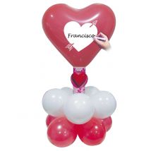 Kit ballons coeurs rouges et blancs personnalisable