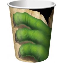 8 Gobelets en carton Anniversaire Dinosaures 266 ml