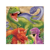 16 Serviettes en papier Anniversaire Dinosaures 33 x 33 cm