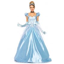 Déguisement princesse robe bleu satiné femme