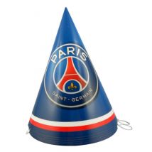 6 Chapeaux de fête en carton PSG 16 cm