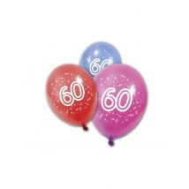 8 Ballons en latex anniversaire 60 ans 30 cm