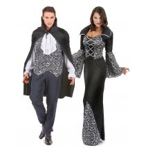 Déguisement de couple vampire noir et blanc Halloween