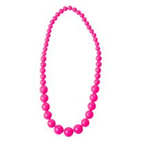 Collier grosses perles roses adulte