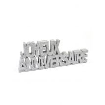 Décoration table Joyeux Anniversaire argent