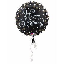 Ballon Aluminium Happy Birthday scintillant 45 cm