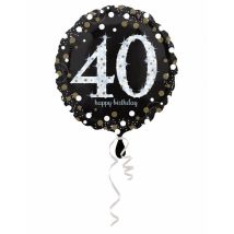 Ballon Aluminium Happy Birthday scintillant 40 - 45 cm