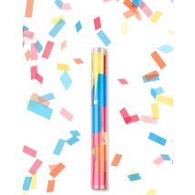 Tube lanceur de confettis rectangle multicolore 27 cm