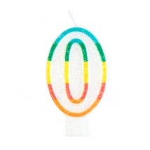Bougie d'anniversaire chiffre 0 7,5 cm