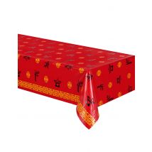 Nappe en plastique Asie rouge 137 x 274 cm