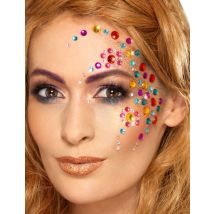 100 Strass pour visages multicolores