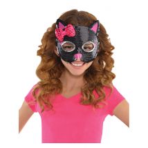 Loup en sequins chat noir enfant