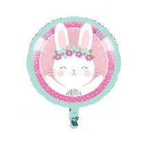 Ballon en aluminium Petit Lapin rose 45,7 cm
