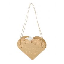 10 Sacs cœur végétal Parsemez l'amour kraft et bronze 12 x 13 cm