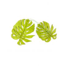 2 Feuilles tropicales en bois vertes 11 cm
