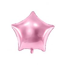 Ballon aluminium étoile rose pastel 48 cm