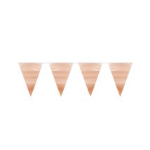 Guirlande fanions rose gold métallique 6 m