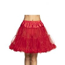 Jupon mi-long rouge femme