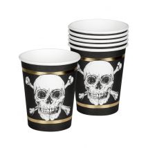10 Gobelets en carton Pirate Jolly Roger 21 cl