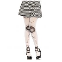 Collants poupée articulée fissurée blanc femme