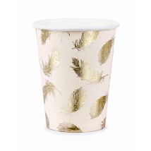 6 Gobelets en carton lovely swan métallisés 220 ml